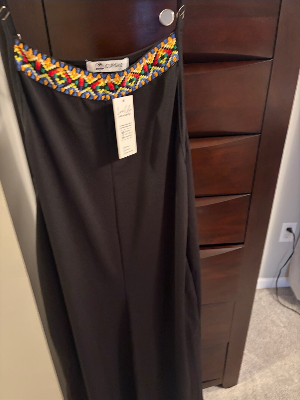 Cupshe Black Jumpsuit with Colorful Beaded Waistband